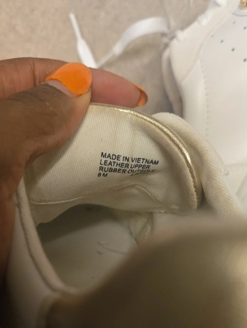 Michael Kors White Sneakers with Gold Heel Detail